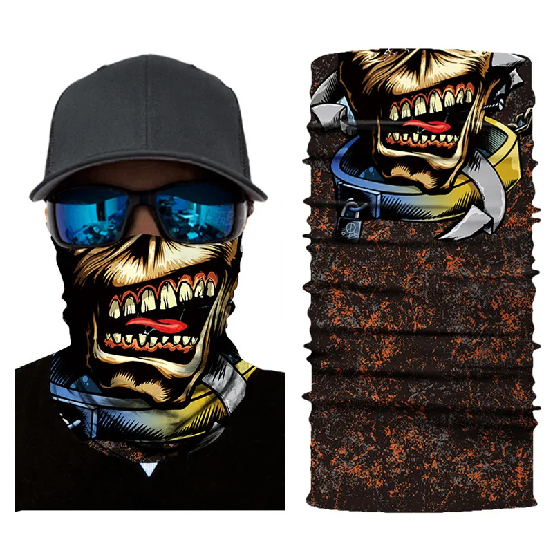 3D Seamless Magic unisex Bandana Ghost Skull Tube Neckchief gaiter Warmer Face Cover Head Scarf Headband Headwear Halloween