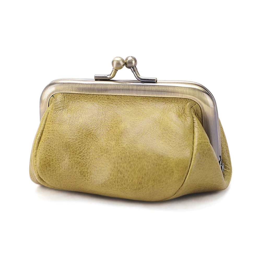 JOGUJOS-cartera pequeña de cuero genuino para mujer y hombre, monedero Original con broche de Metal, monedero para dinero, bolso para tarjetas
