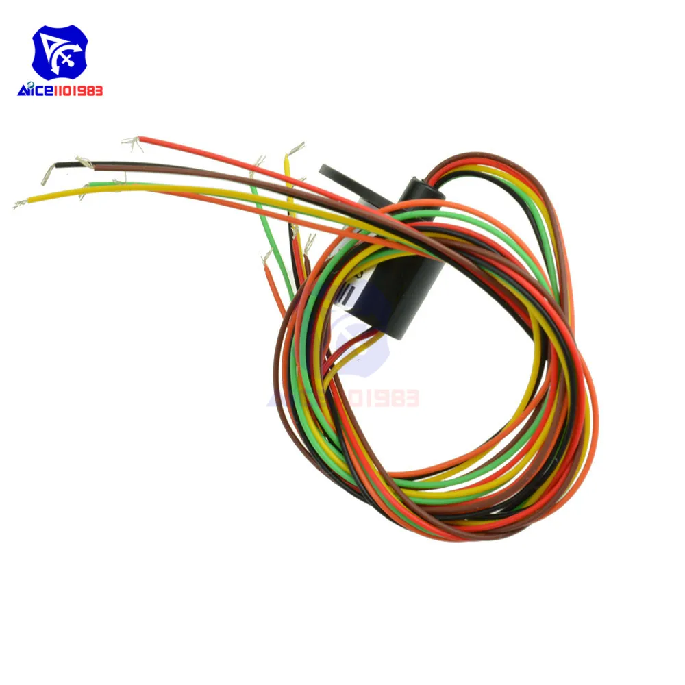 diymore 6-Way 300RPM 12.5mm / 250PRM 22mm Conductive Slip Ring 2A AC 240V for Monitor Robotic Engineering Plastics