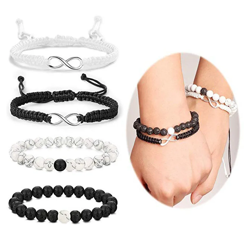 

Браслет с бусинами Love Infinity Lava, 4 шт.