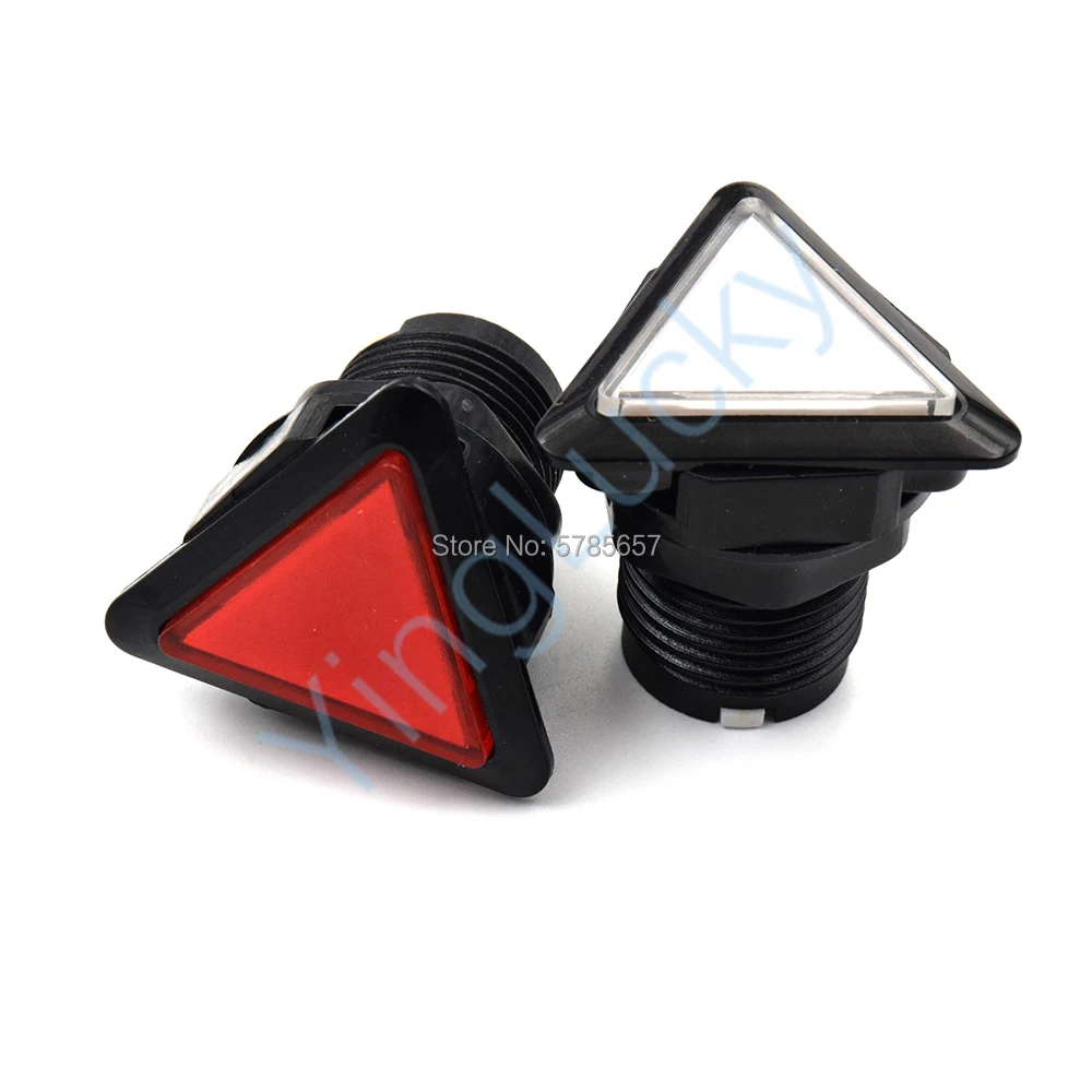 Botão Iluminado com Suporte e Micro Interruptor, LED Arcade Botões, Forma Triangular, 5 cores disponíveis, 1PC, 12V