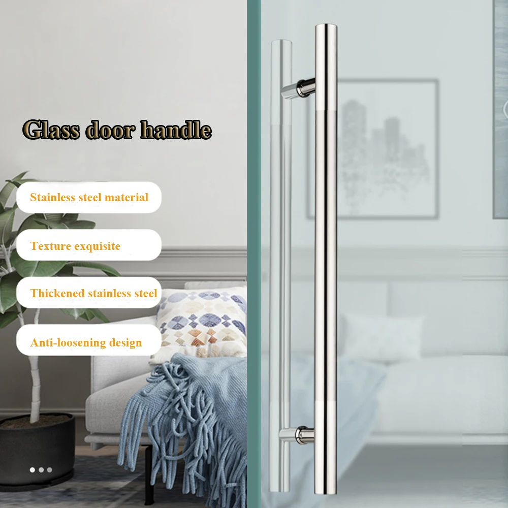 304 Stainless steel H type door handle glass door wooden door aluminium door polish finish door hardware