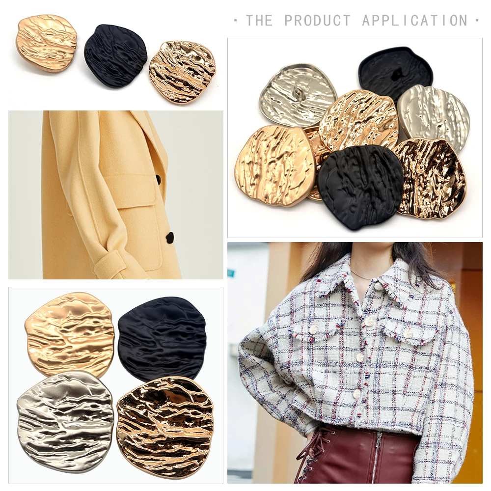 High quality fashion sewing button 10pcs/lot tree lines metal decorative buttons for women overcoat garment accessories DIY