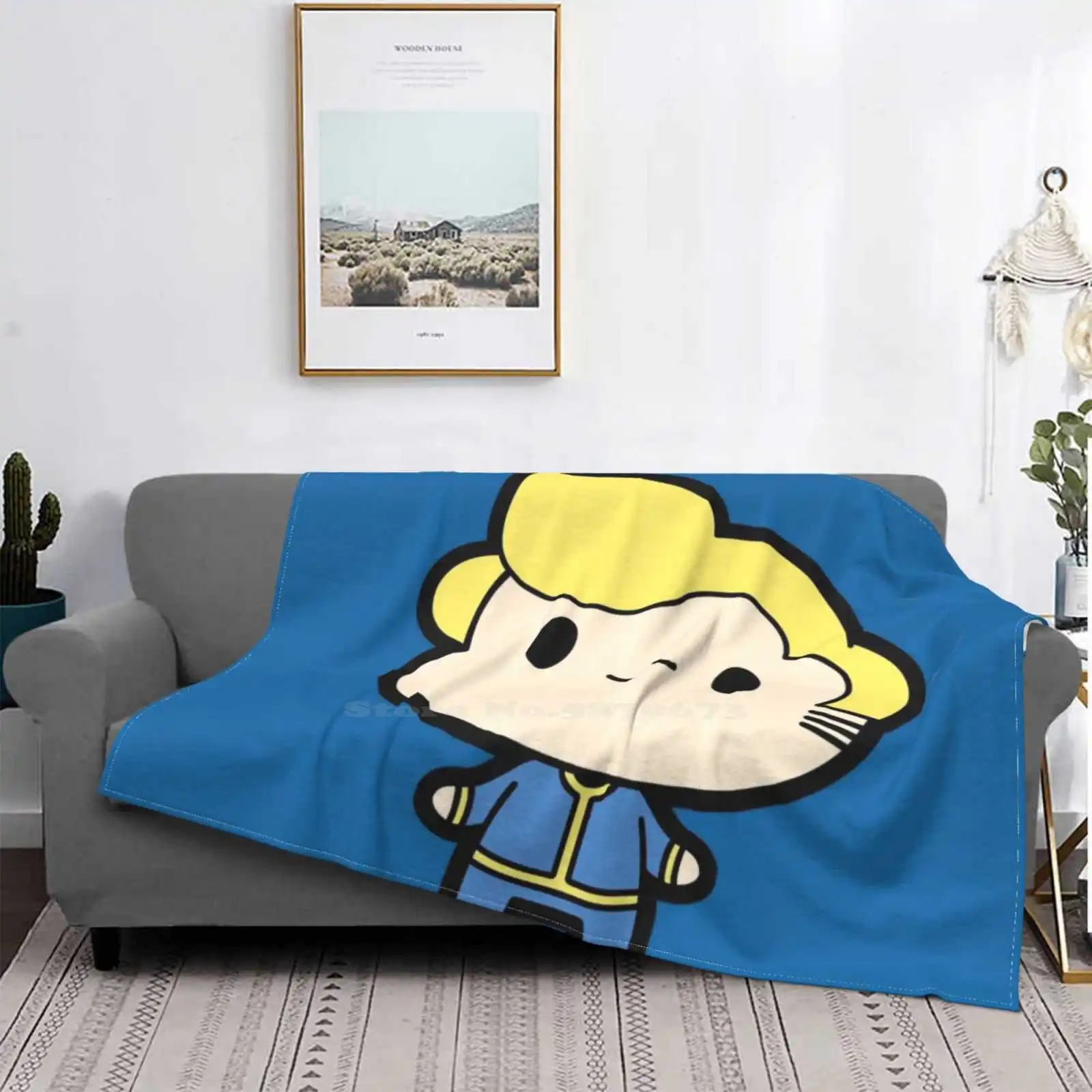 Chibi Boy Super Warm Soft Blankets Throw On Sofa / Bed / Travel Boy New Vegas New Vegas 3 4 76 Rpg Fps Pc Gaming Console Ps4