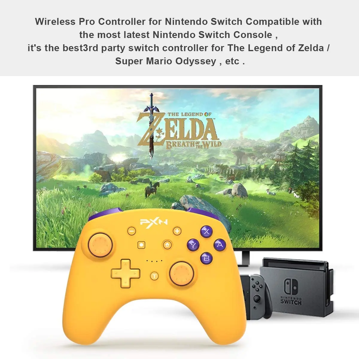 PXN 9607X أذرع التحكم في ألعاب الفيديو سماعة لاسلكية تعمل بالبلوتوث لنينتندو سويتش/سويتش لايت السلكية غمبد PC جويستيك لأجهزة الكمبيوتر ويندوز NFC ...