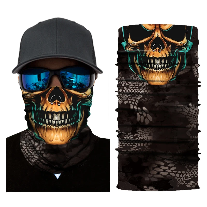 Motorcycle Face Mask Ghost Mask Biker Balaclava Head Scarf Neck Masque Skull Halloween Face Shield Mascara Moto Riding Bandanas