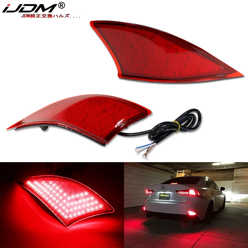 

iJDM Car LED Bumper Reflector Lights For 14-20 Lexus IS250 IS350 IS200t IS300 Function as Tail,Brake & Rear Fog Lamps,Turn Light