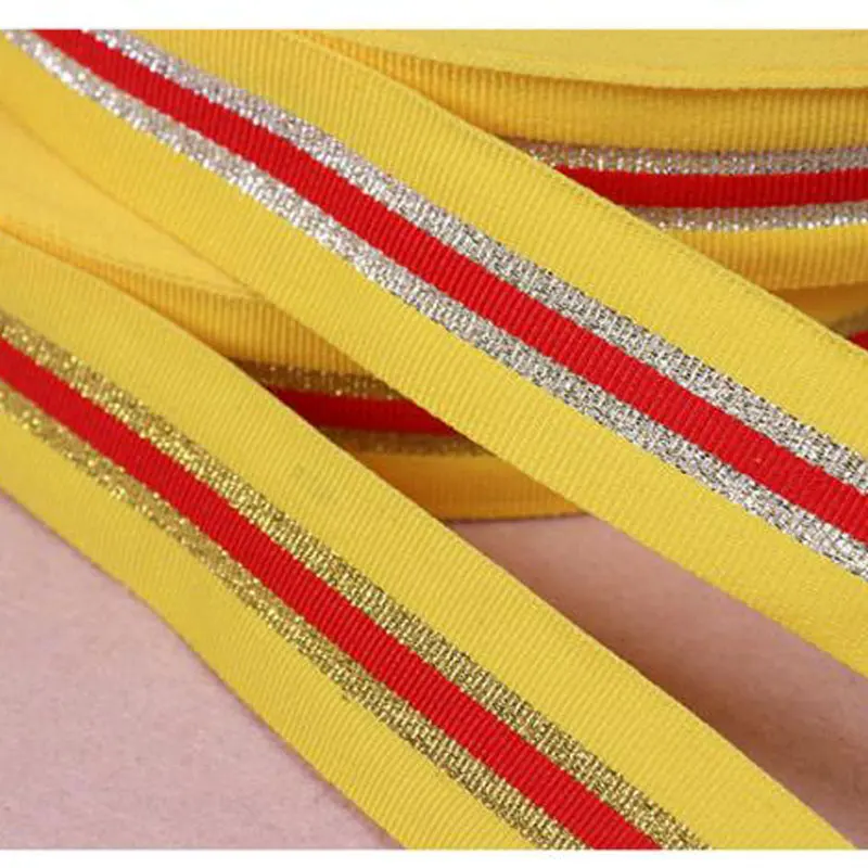 3M 2.5cm width Gift Strap Canvas Ribbon Gold Green Medal Belt Backpack Straps Hand band Cloth Hat Bow Pants Sewing Accessories