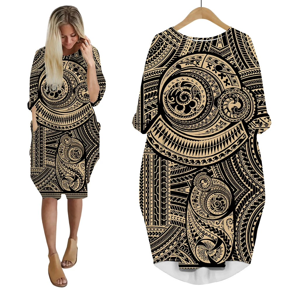 

CLOOCL Polynesian Style Dress 3D Print Streetwear Women Dresses Fashion Harajuku Long Sleeve Female Party Vintage Dress
