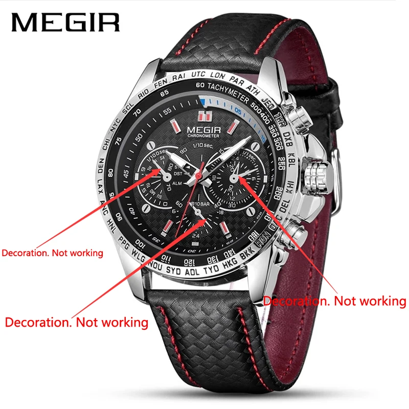 MEGIR Mens Watches Top Brand Luxury Quartz Watch Men Fashion Luminous Army Waterproof Men Wrist Watch  Relogio Masculino 1010G