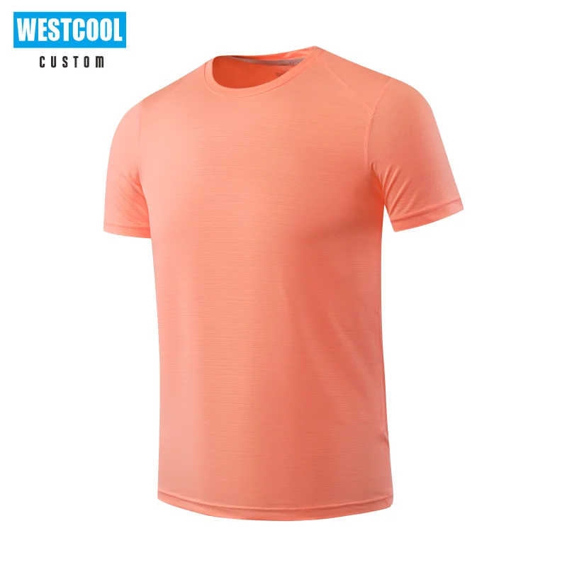 Summer Men And Women Quick-Drying T-Shirt Custom Logo Embroidery Short-Sleeved Sports Tops Group Breathable Print Logo WESTCOOL