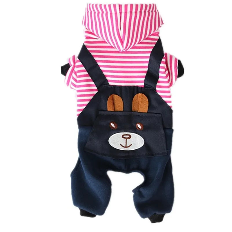 Mode Gestreepte Hond Kleding Voor Honden Jas Hoodie Sweatshirt Winter Ropa Perro Hond Kleding Cartoon Huisdieren Kleding CW02