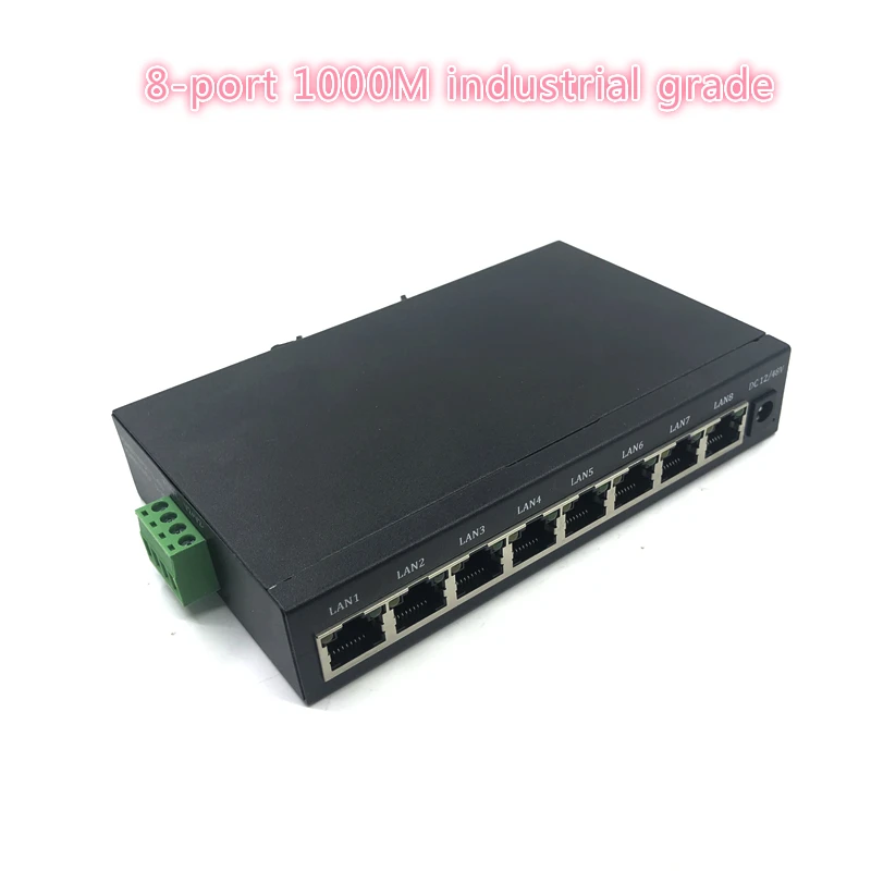 Port de protection pour l'éclairage, interrupteur industriel 8 Poe 10/100/1000M, commutateur gigabit, commutateur ethernet