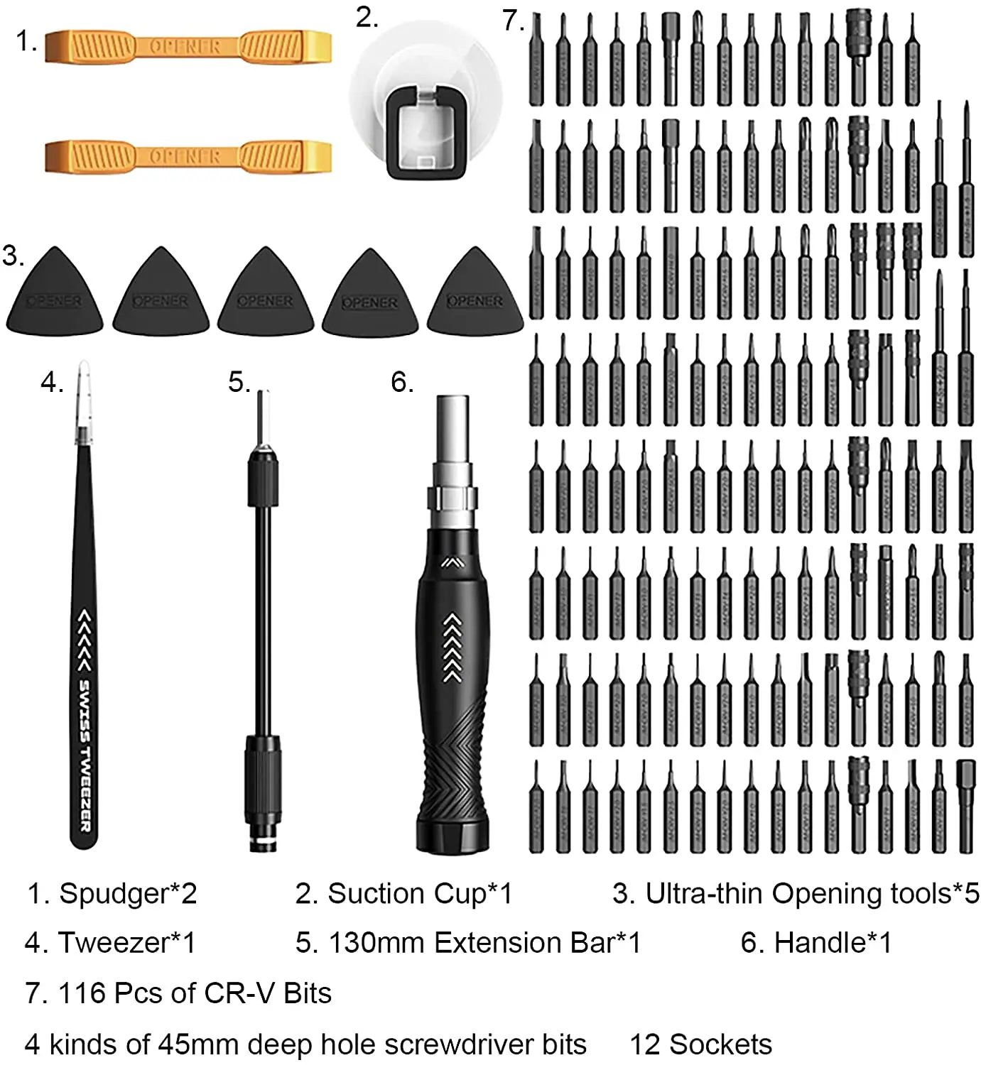 145 in 1 Precision Screwdriver Set Professional Electronics Repair Toolkit with 132 Bits Magnetic Driver Kit and Magnetic Buckle