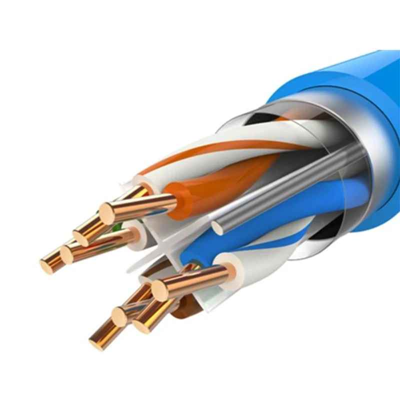 HUAWEITIANJI 305m Cat6 Ethernet Cable FTP Gigabit Ethernet Blue Network Cable 8 Cores 23AWG Core Oxygen Free Copper