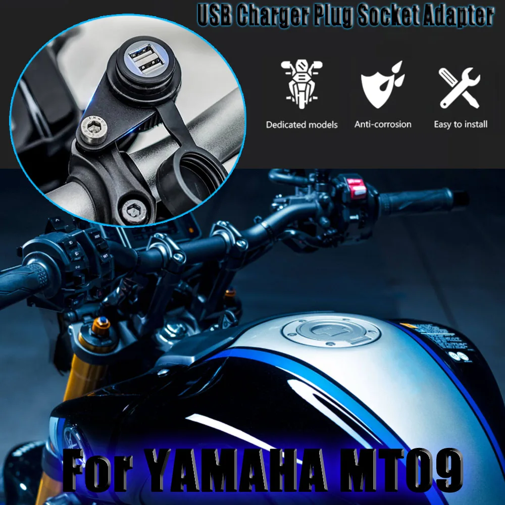 

Motorcycle 12V DV For Yamaha MT-07 MT-09 SP Tracer FZ-09 FZ-07 Tracer XSR 700 900 Double USB Charger Adapter Socket Converter