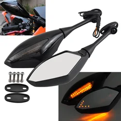 Motorcycle LED Turn Signals Rearview Fairing Mount Side Mirrors Fit For Honda CBR600RR CBR1000RR CBR300R CBR600F CBR600