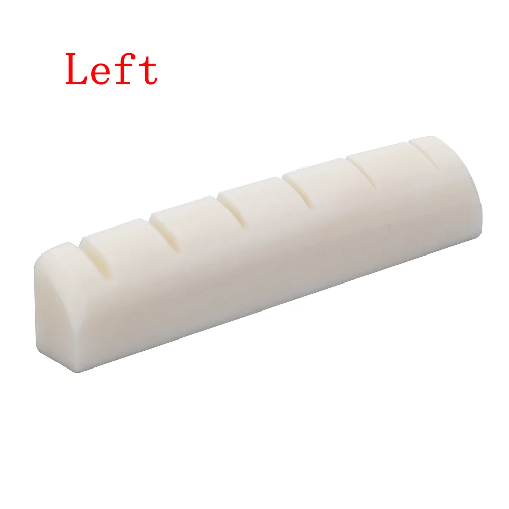 Left/Right Guitar Bridge Saddle Nut 6 String Made of Real Bone for Acoustic Guitar 43×6×9mm,72/76×3×9mm