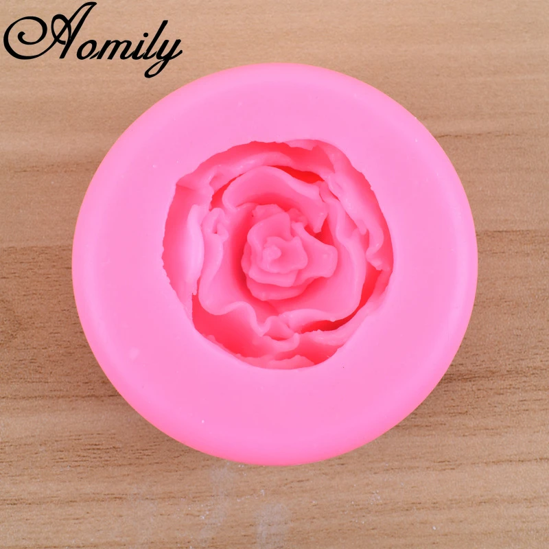 Aomily Rose Flowers Silicone Mold Chocolate Mold Wedding Cake Fondant Sugarcraft Cake Mold Ice Block Soap Mould Baking Tools