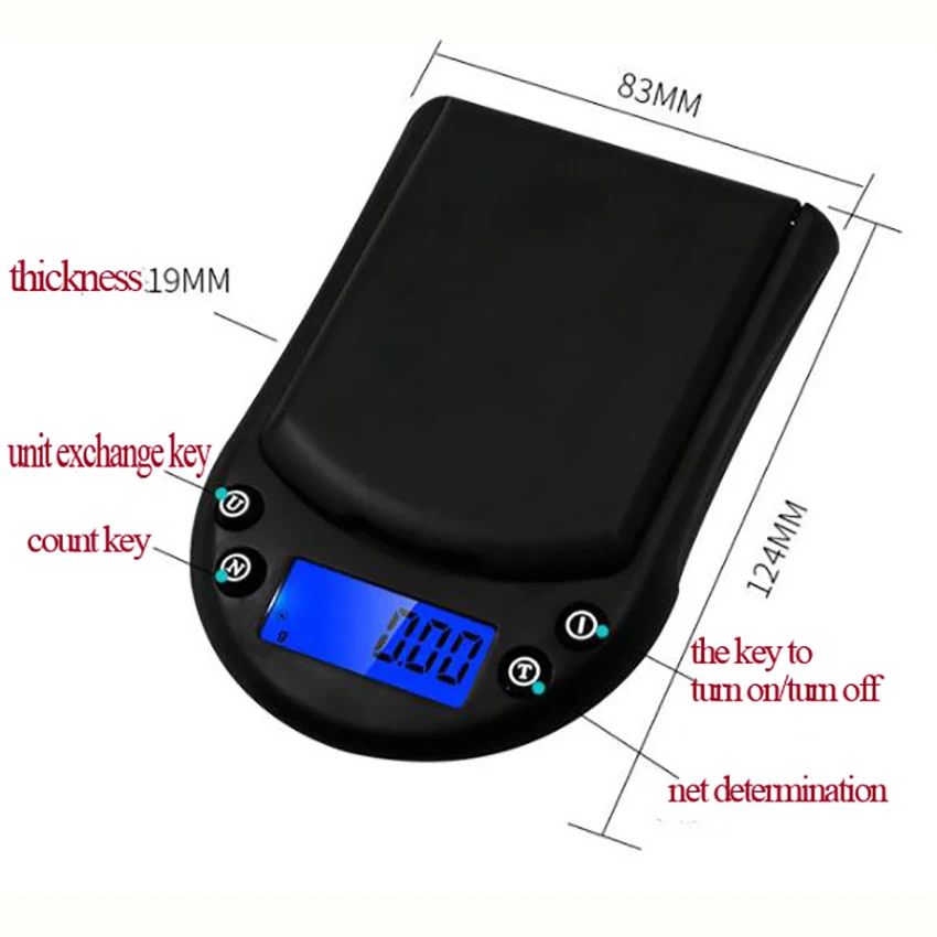 Mini Portable Electronic Digital Food Scales Weight Balance Scale, For Weighting Case Jewelry Postal Items Kitchen Salt Herbs