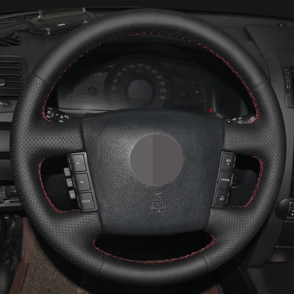 

DIY Black Wearable Faux Leather Car Accessories Steering Wheel Cover For Kia Borrego 2008 2009 2010 2011 2012 2013 2014 2015