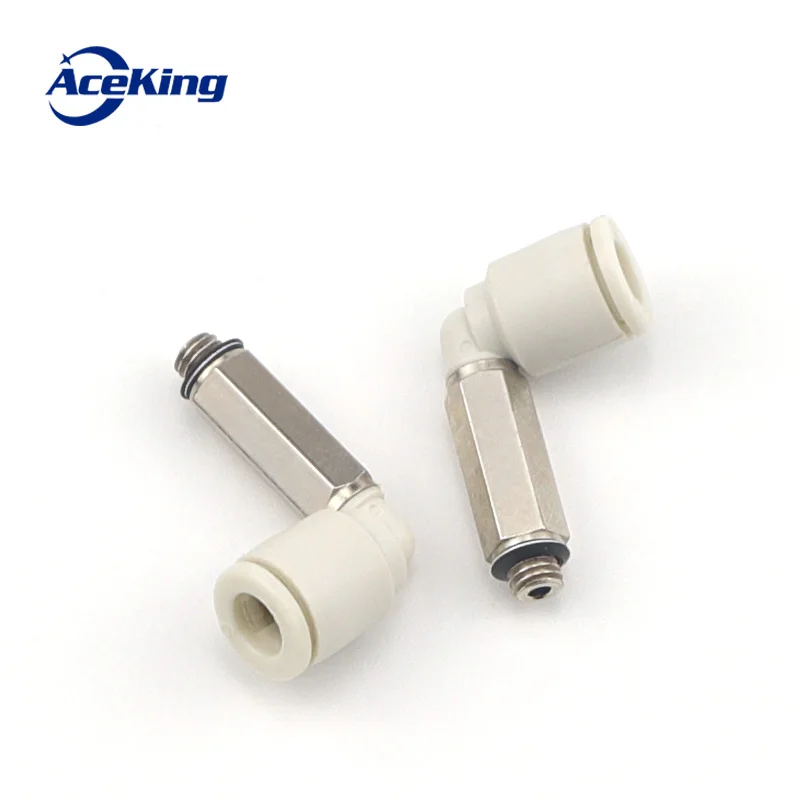 10 pcs Extended elbow joint kjw04/06/08/10/12-m5 / m6/01/02/03/04 right-angle male thread elbow joint