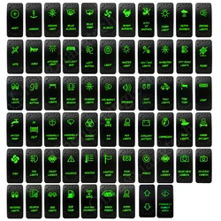 Waterproof Green Led Car Rocker Switch On Off 12V 20A Washer Wiper Momentary Toggle Switch For Marine Boat ATV RZR RV Autosteer