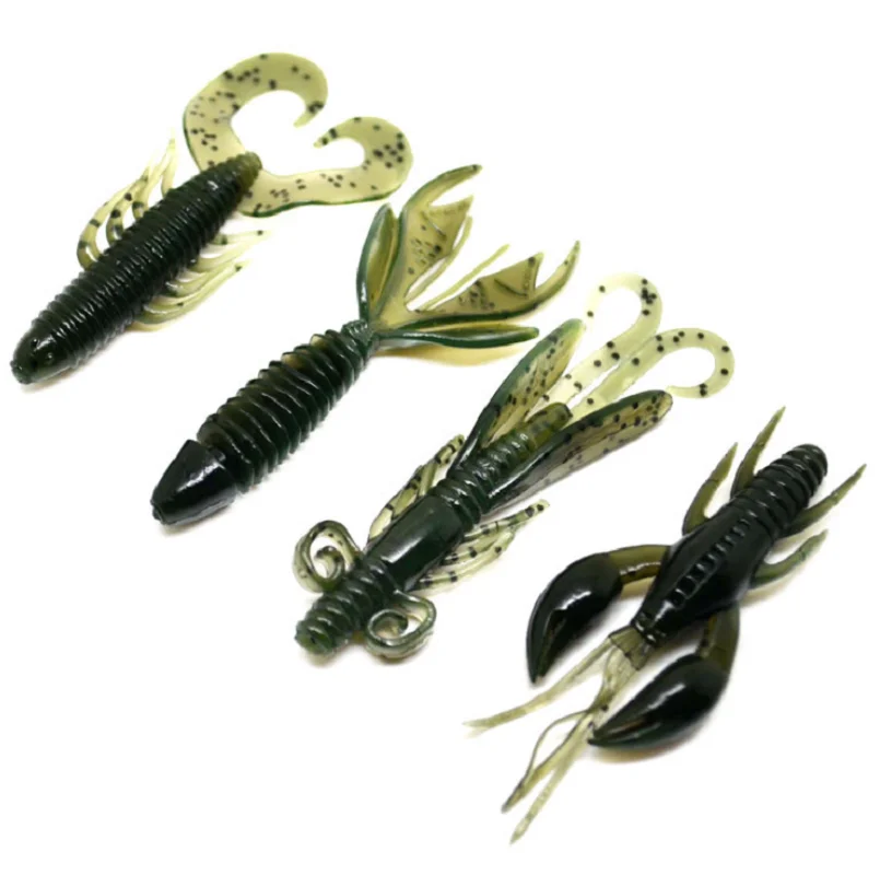 4pcs Soft lure Worms Fishing Lure Shaped 8g 6cm Wobblers Sets Shrimp Lure Silicone Bait Wobbler for Trolling Bass Fishing Tackle