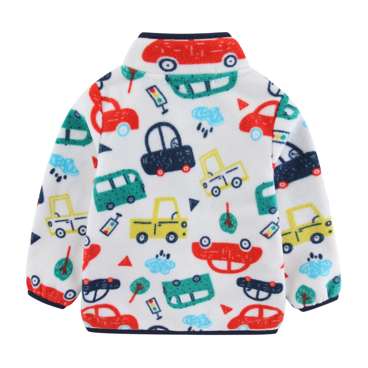 Mudkingdom giacche per bambini autunno manica lunga capispalla per bambini in pile Cartoon Car Dinosaur Zipper ragazzi ragazze cappotti