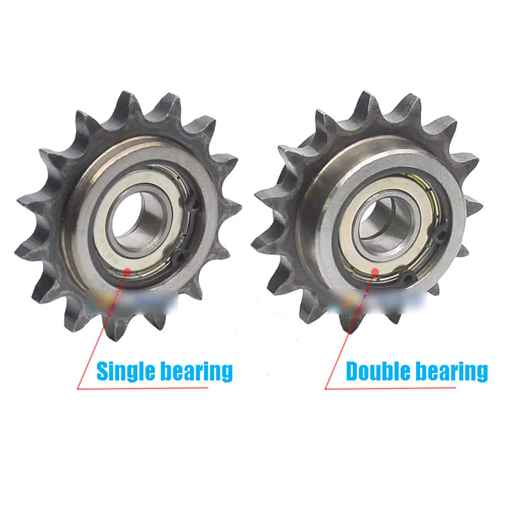 

04C #25 25B 25H 17/19/20T Teeth Pitch 6.35mm 1/4" Double/single bearing Bore 6/7/8/9/10/12mm Idler sprockets Roller Tensioner