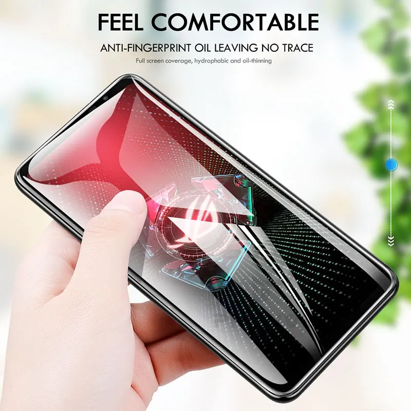 2Pcs Oleophobic Glass For Asus Rog Phone 5 Full Cover Screen Protector For Rog Phone 5 Pro 3 Tempered Glass Film