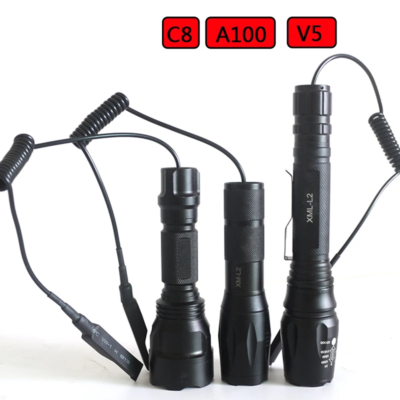 Remote Pressure Switch For A100 V5 C8 Torch LED Light tactical Flashlight torch for hunting for flashlight