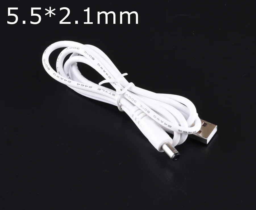 

100cm Black/white USB Port 5V 5.5*2.1mm DC Barrel Power Cable Connector For Small Electronics Devices usb extension cable