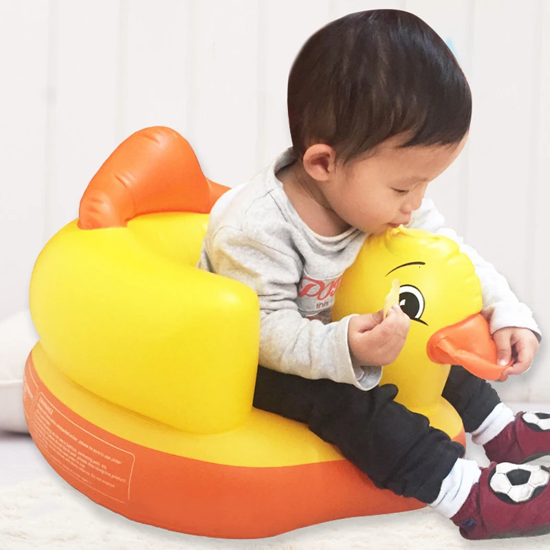 Multifunctional Baby Children Inflatable Bathroom Sofa PVC Inflatable Seat Learn Dinner Chair Portable Bath Stool For Babies