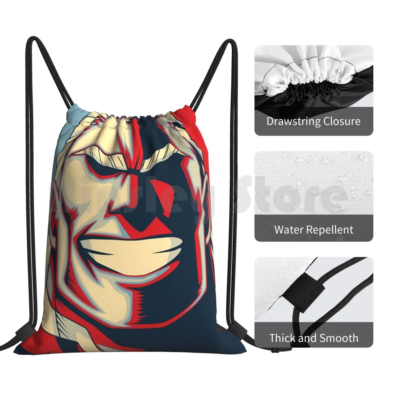 All Might-Sac à dos rétro étanche Anime, Proximité Wstring Bags, Gym Bag, All Might Cool, ForeMemeswarmer