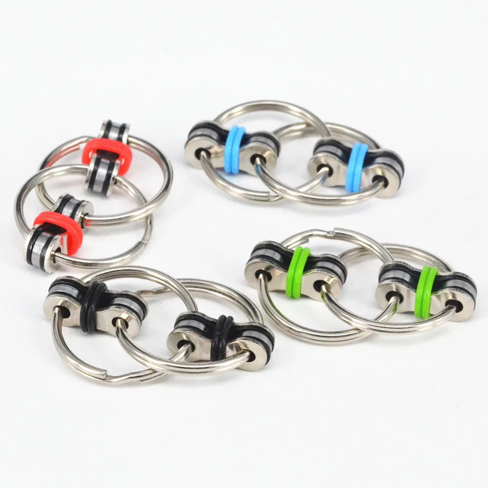 2020 New Style Decompression Chain Fidget Hand Finger Spinner Toy Metal Keychain Fidget Boring Stress Relief Toys for Adults