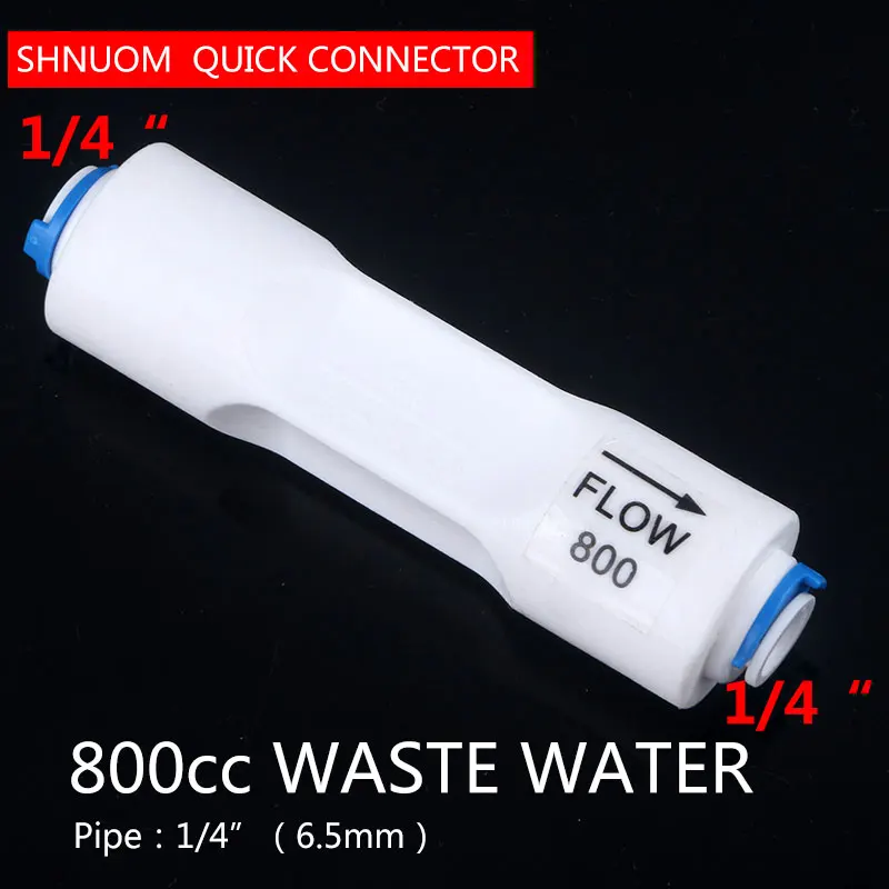 1/4 "Ống Thẳng Loại 800CC Chất Thải Lưu Lượng Nước Regulater Restrictor Vòi Thẩm Thấu Ngược Đường Kính Ống 6.5Mm fittiing
