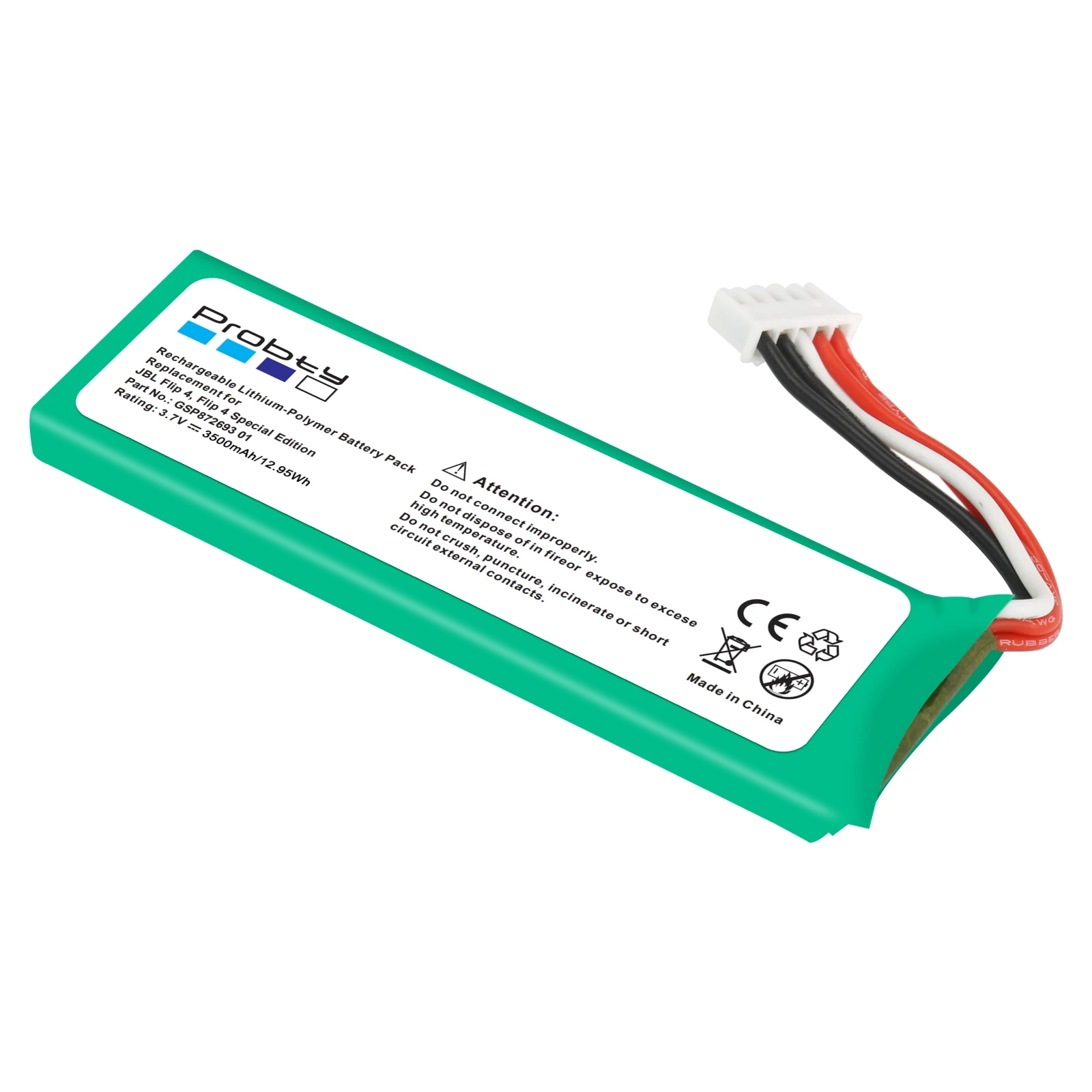 Probty 3.7V 3500mAh bateria GSP872693 01 ładowalny akumulator do głośnika JBL Flip 4, Flip 4 wydanie specjalne