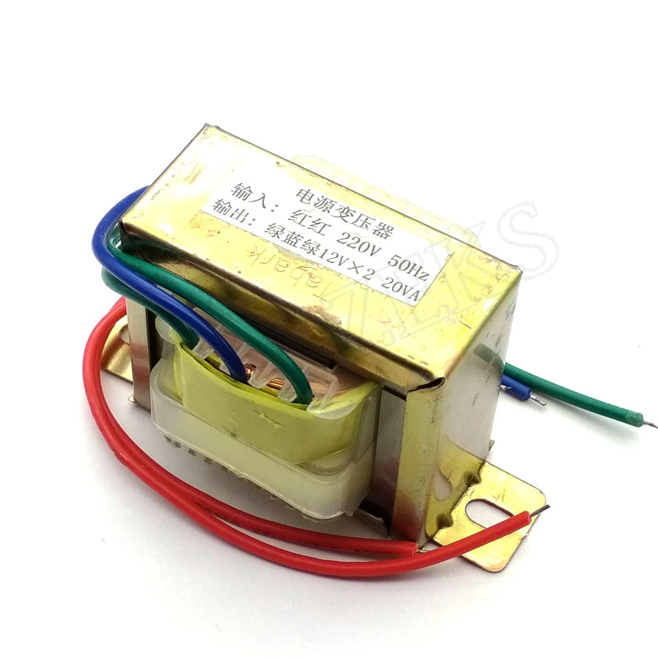 20W EI Ferrite Core Đầu Vào 220V 50Hz Dọc Núi Điện Biến Điện Điện Áp Ra Doubel 12V