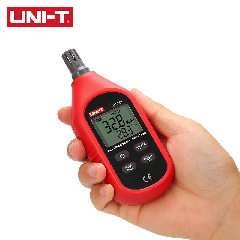 UNI-T UT333/UT333BT Mini Temperature Humidity Meter Light weight ergonomic design user-friendly interface MAX/MIN modes