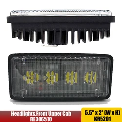 5.5x2.5 inch Rectangle LED Headlight RE37450 Fits Sound Gard Front Hood Light For John Deere 6000-8010T Tractors x1pc