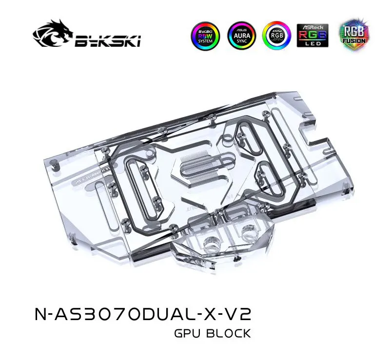 

Bykski N-AS3070DUAL-X-V2 PC Water Cooling video Graphics card Cooler 3070 3060Ti GPU water Block For ASUS RTX3070 DUAL