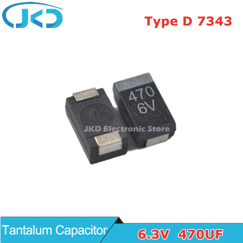 10pcs 6.3V 470UF SMD Tantalum Capacitor Type B 7343 B7343 470UF6.3V 6.3V470UF 477 Original