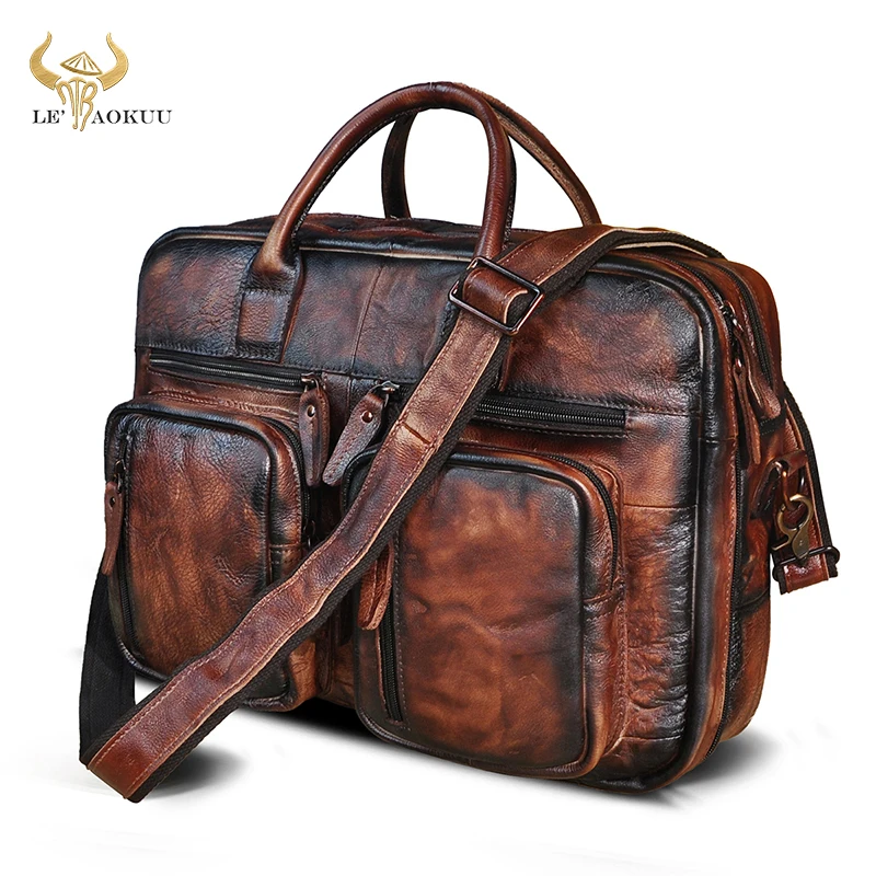 

Oil Wax Leather Men design Wine multifunction Maletas Maletin business Attache briefcase 15" laptop bag Tote Portfolio bag k1013