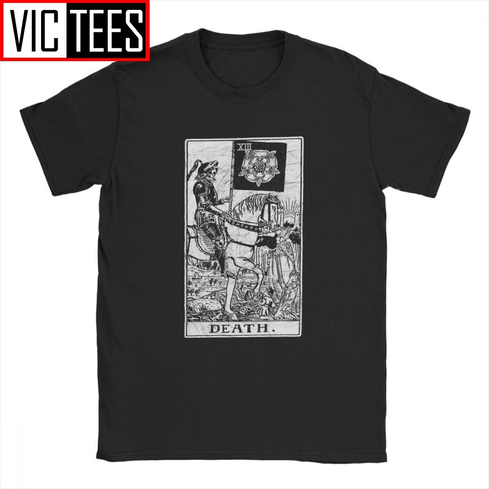 Men T-Shirt Death Tarot Card Major Arcana Fortune Telling Occult Cotton The Magician Empress T Shirt Oversized