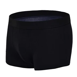 Bóxer de algodón para hombre, ropa interior masculina de marca, pantalones cortos sexys, de cintura baja, color negro, 1 piezas