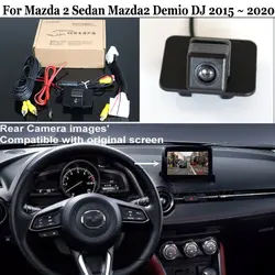 Car Rear view Camera For Mazda 2 Sedan Mazda2 Demio DJ 2015 ~ 2021 28 Pins Adapter cable Compatible With Original Screen HD CCD