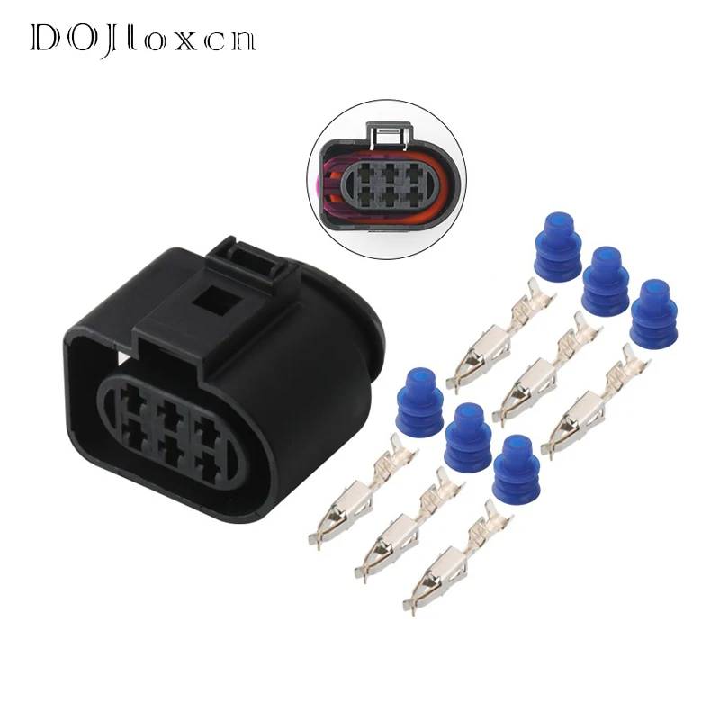 5/10/20/50 Sets 6 Pin 3.5 MM Wiring Female Plug LSU 4.2 Waterproof Oxygen Sensor Connector For VW AUDI PASSAT 1J0973733