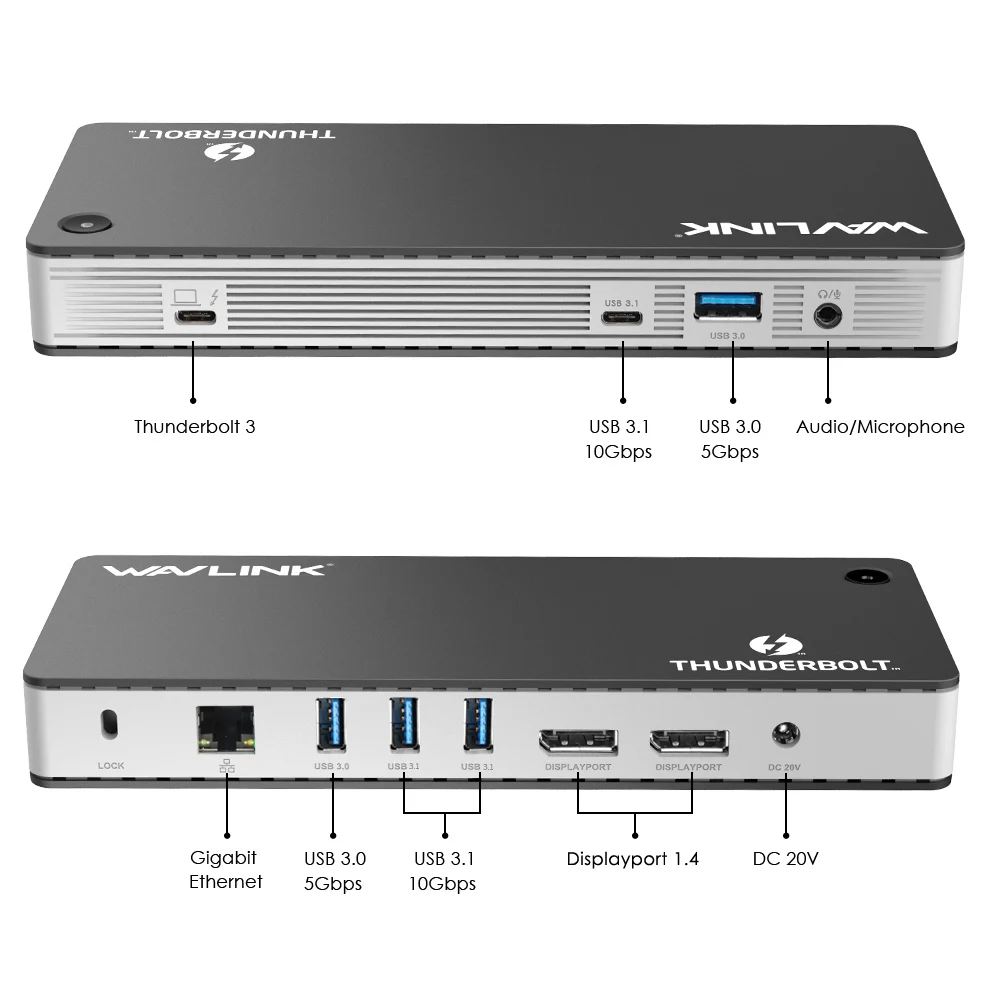 Imagem -05 - Thunderbolt Docking Station 8k Displayport Dual 4k @ 60hz pd Usb 3.0 c Gigabit Ethernet Mac os Windows Wavlink