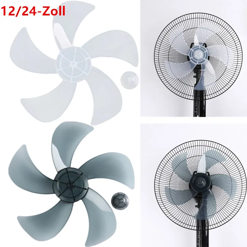 Hoja de ventilador de plástico de 12/14 pulgadas con cubierta de tuerca para ventilador de Pedestal de pie para el hogar, accesorios de repuesto para ventilador de mesa